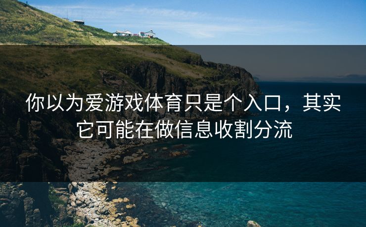 你以为爱游戏体育只是个入口，其实它可能在做信息收割分流